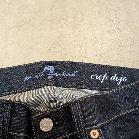 7 For All Mankind Crop Dojo Jeans Women's 26 Blue Indigo - Picture 3 of 5